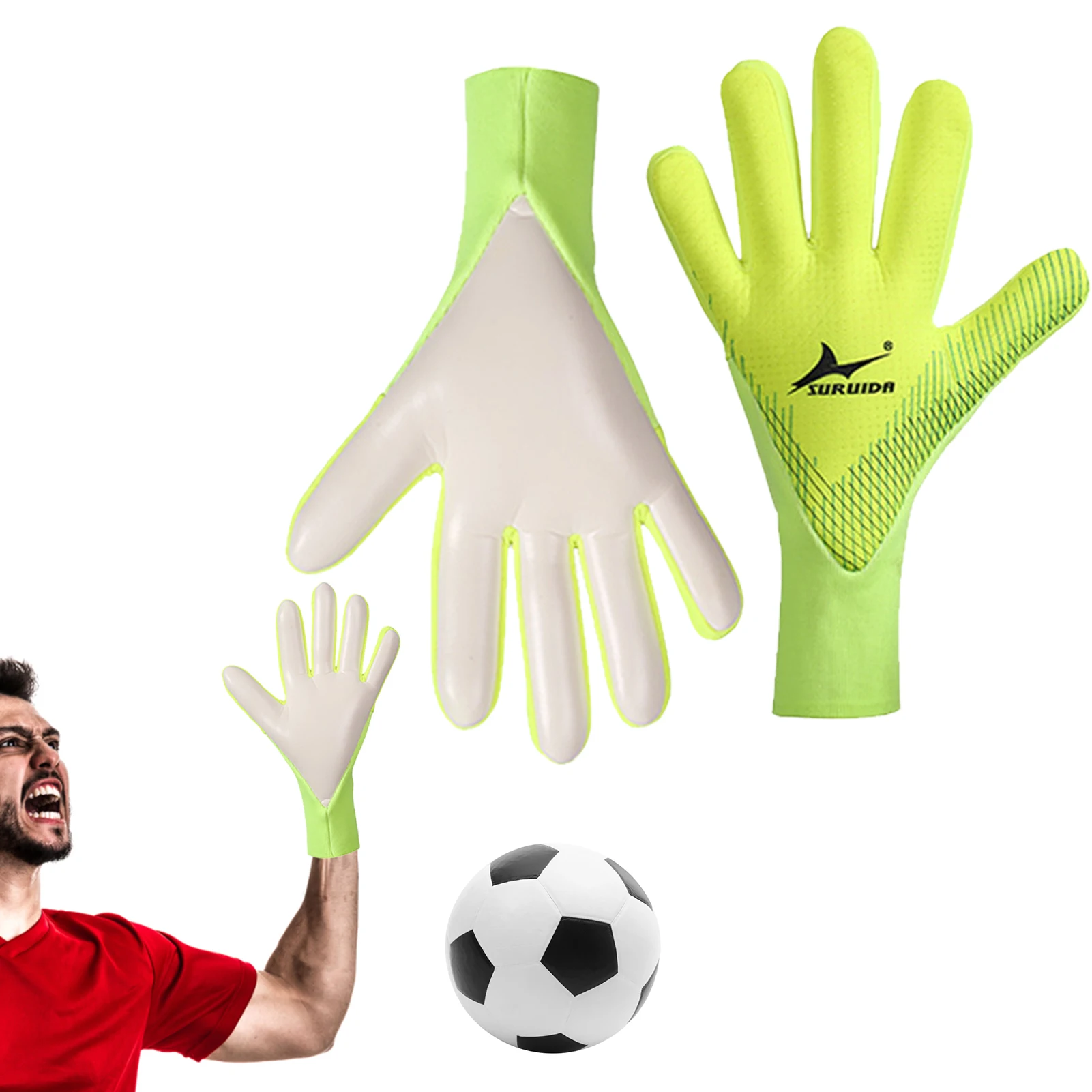 

Latex Goalkeeper Gloves Soccer Goalkeeper Gloves Football Training Gloves With Breathable Mesh Anti-Slip Wear Resistant Latex