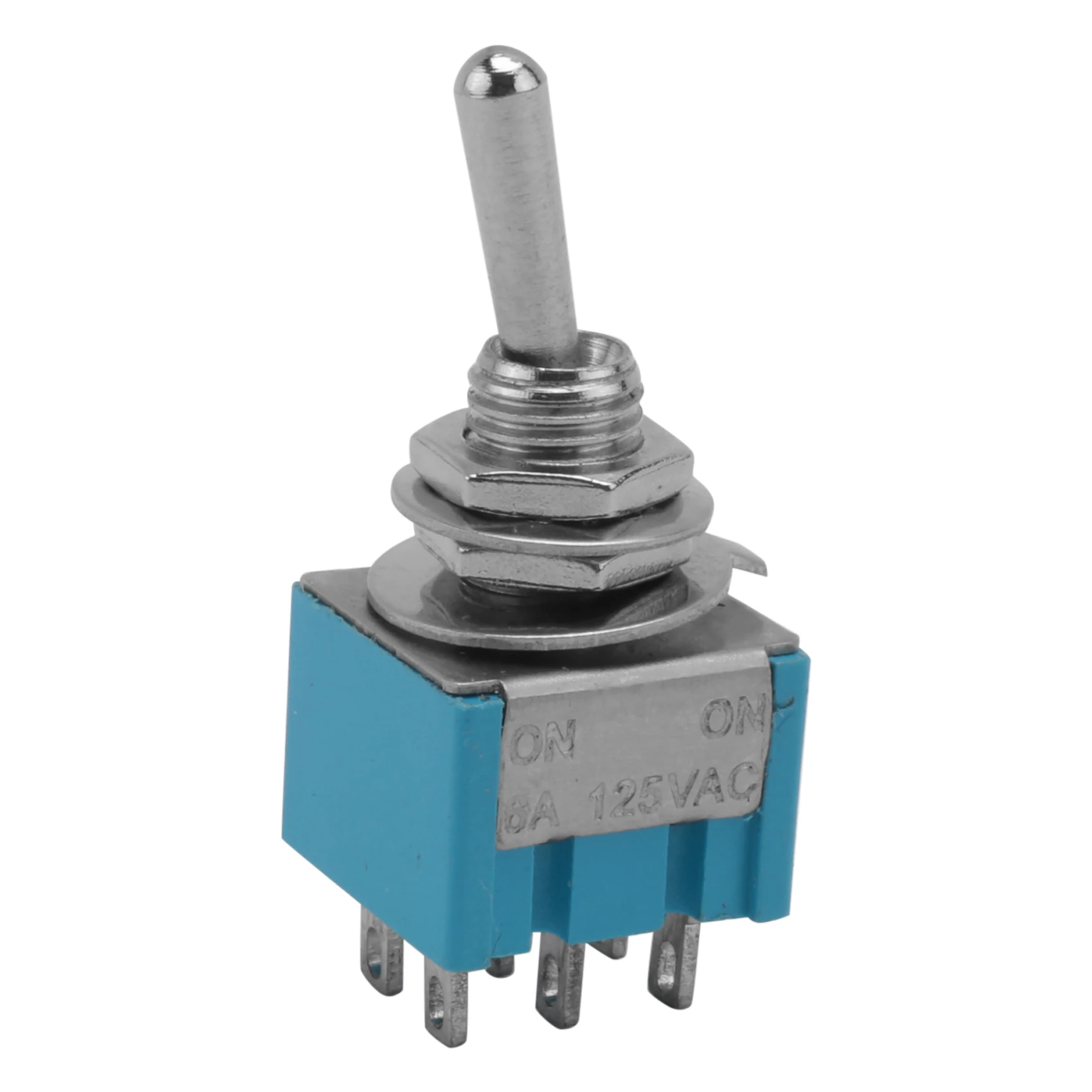 Фото A73T AC 3A/250V 6A/125V 6-контактный DPDT переключатель с двумя положениями Вкл/Вкл, миниатюрный, синий. №3
