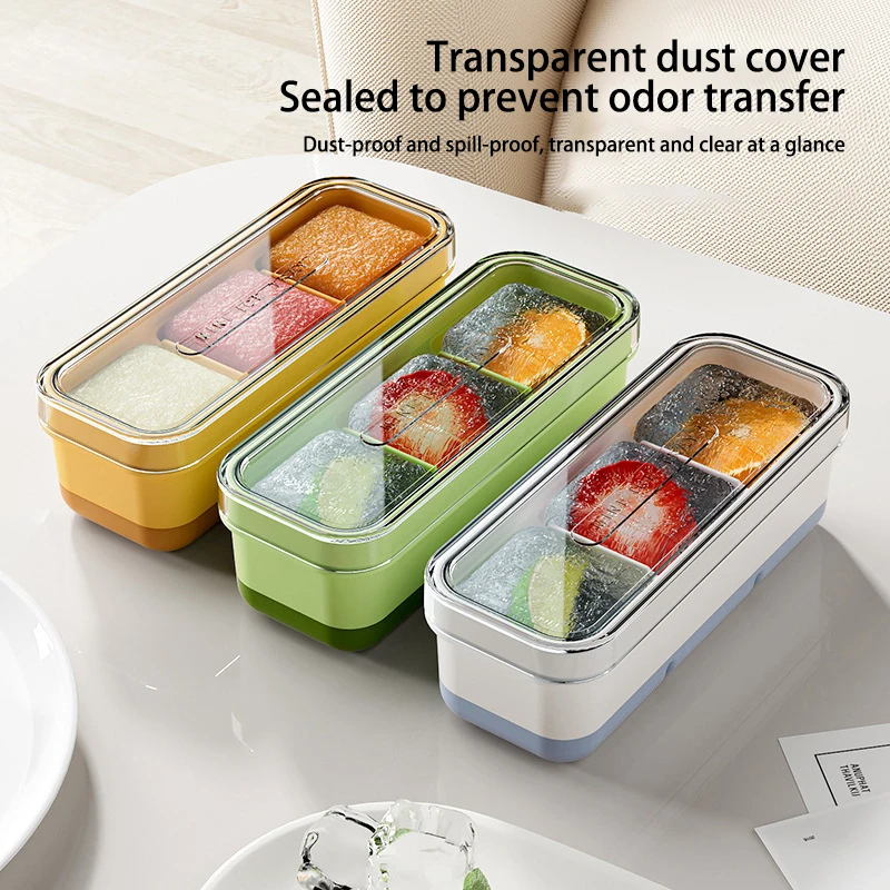 Большая форма для льда с 3 ячейками квадратная большая из пищевого силикона