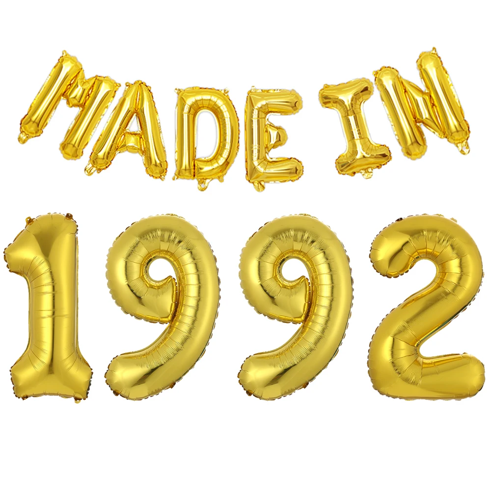 1Set Made in 1992 1982 1972 Balloons for 30th 40th 50th Birthday Gold Silver Rose Ballon Wedding Anniversary Decoration - купить по