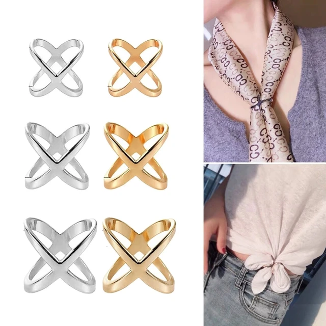 Mode Schal Clip X Form Metall Broschen für Frauen Schals Schnalle Halter  Schals Schmuck Kleidung Zubehör - AliExpress