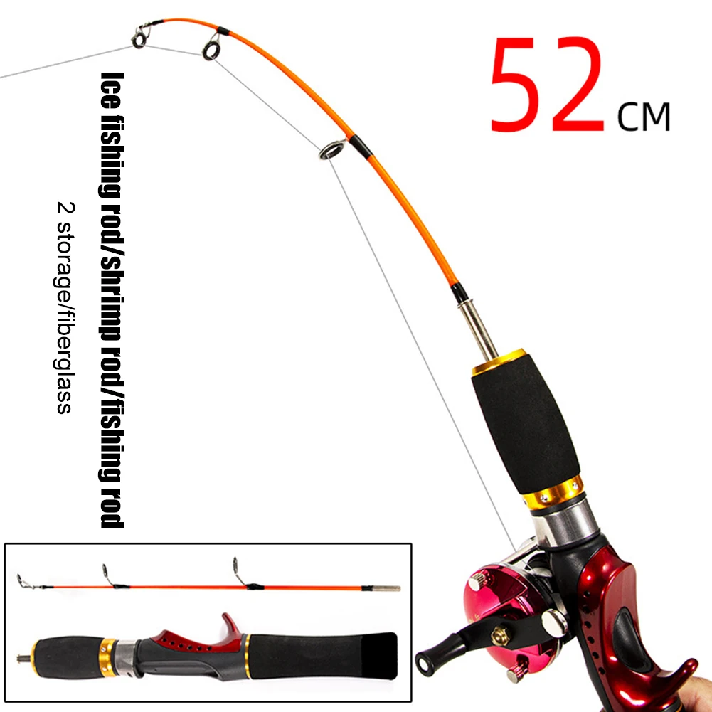 

52 см кастинговое удилище из стекловолокна, рыболовная удочка с катушкой, ультра-короткое кастинговое удилище для морской воды, зимняя Рыбол...