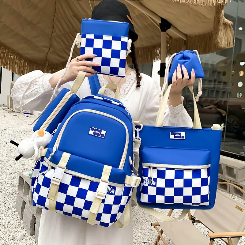 

Водонепроницаемый холщовый рюкзак для девочек и мальчиков, школьные ранцы для девочек-подростков, дамские однотонные сумочки на плечо, жен...