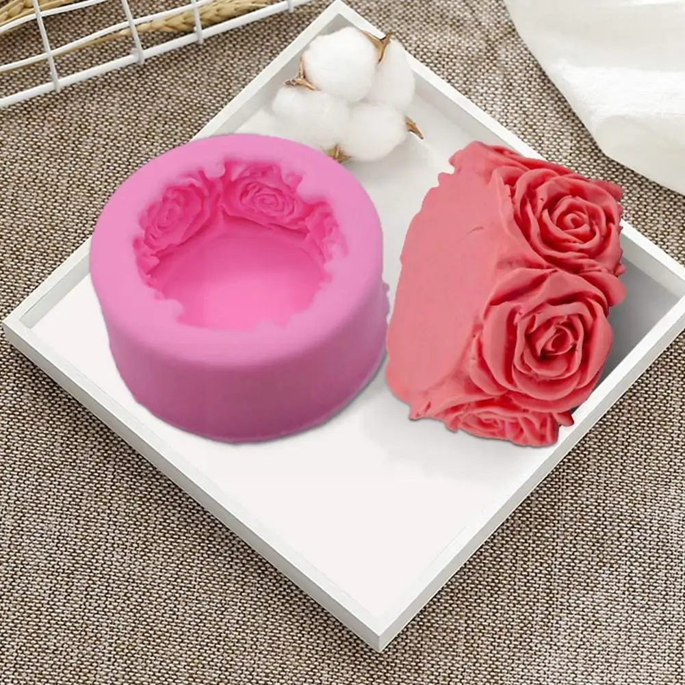 

3d круглая силиконовая форма для мыла в форме розы, «сделай сам», формы для мыла, формы для торта, помадки, украшения ручной работы, мыло Cand T7n5
