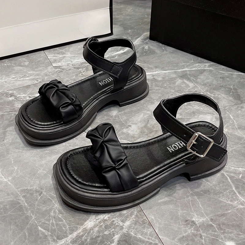 

2023 New Summer Platform Women Sandals Fashion Narrow Band Thick Sole High Sandal Ladies Elegant Outdoor Gladiator Shoes