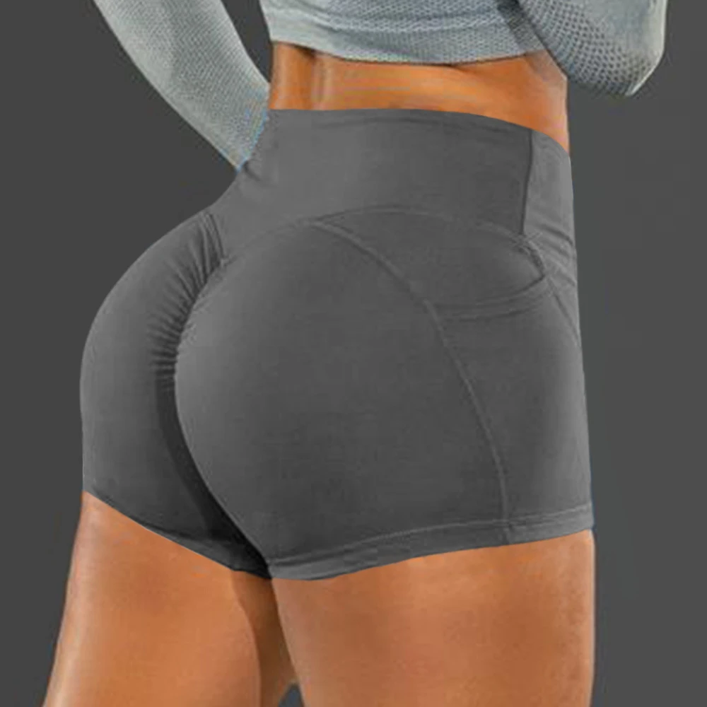 

Womens Push Up High Waist Yoga Fitness Shorts Sports Hot Pants Gym Workout With Pockets Running Seamless Hip Raise Short Legging