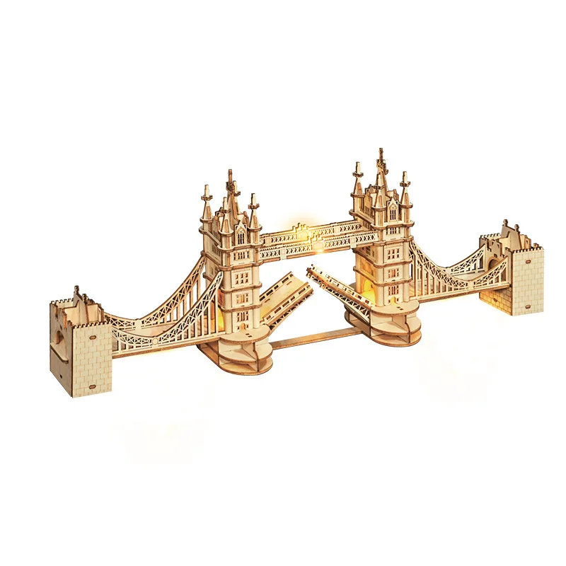 Ruotai 3d three-dimensional puzzle diy wooden assembly model children adult creative ornaments Big Ben Tower Bridge - - Цена: 1129.61
