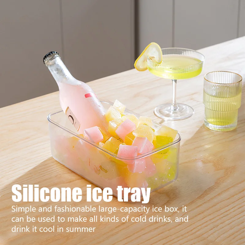 

28-сеточные квадратные лотки для кубиков льда, многоразовая силиконовая форма для кубиков льда, не содержит Бисфенол А, кубики льда с съемным...