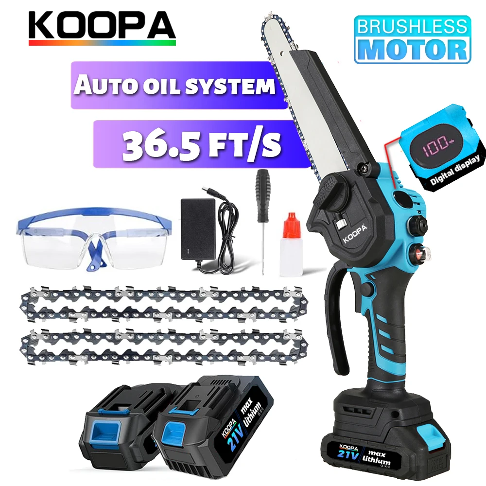 Koopa Tool Мини-бензопила 6-дюймовый с батареей Ач/Ач бесщеточным двигателем и