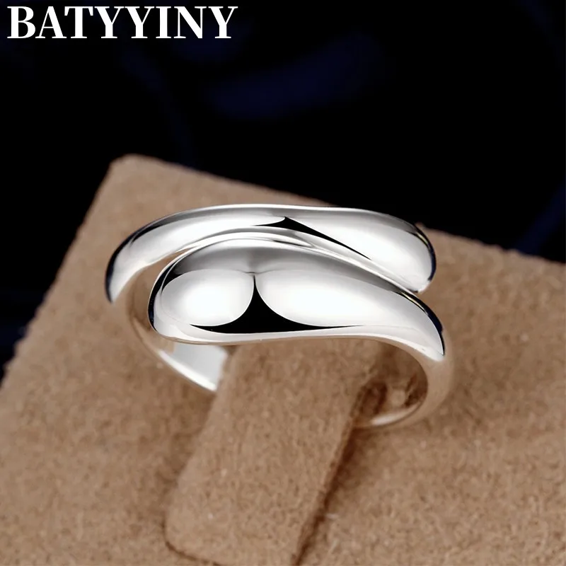 

BATYYINY 925 Silver Water Drop Ring For Women Wedding Fashion Jewelry Gifts