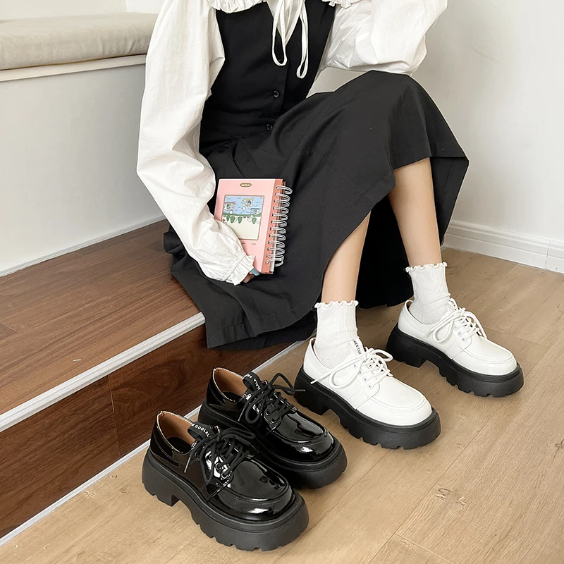

Uniform Shoes Small Leather Shoes Female British Girl Japanese Wild Black Retro Mary Jane Shoes Lolita Platform Shoes Low Hee