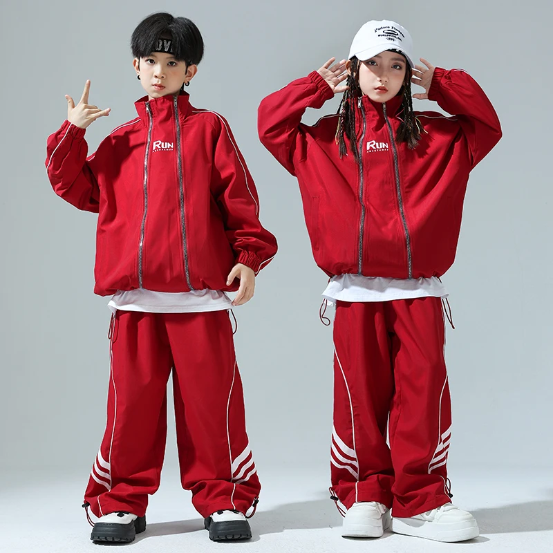 Hip Hop Boys Clothing Sport Jacket Joggers Pants Gilrs Street Dance Costumes Streetwear Kids Jazz Outfit Child School Uniform