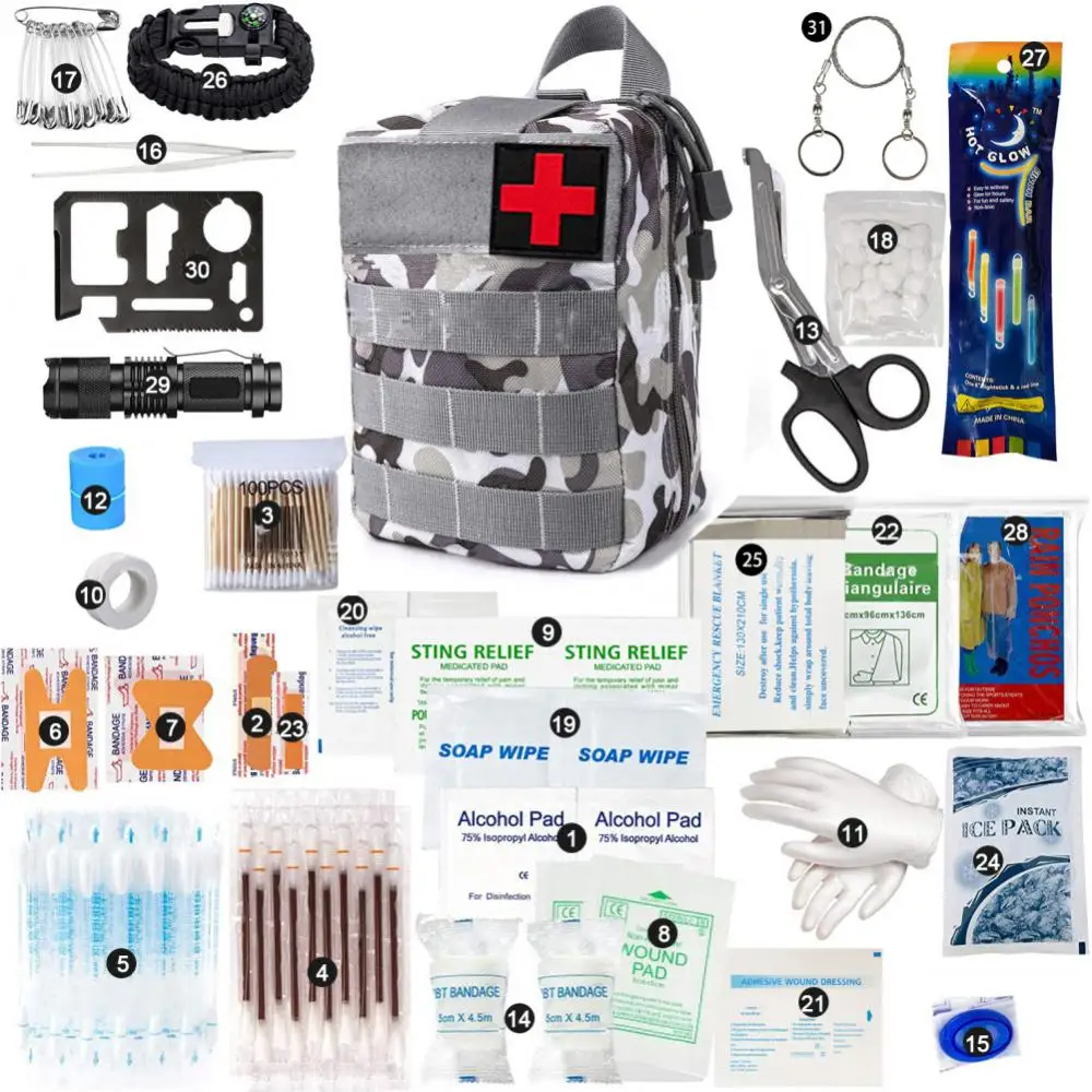 

Survival Gear And Equipment Survival Kit First Aid Medical Kit Pouch Emergency Survival Gear For Molle Car Travel Hiking Camping