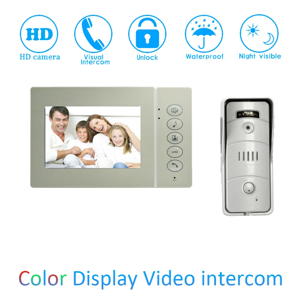 (1 set) Home Intercom System Video Intercom Door phone 1 To 1 Night Version Door Access Control System Talk back 4.3 Inch