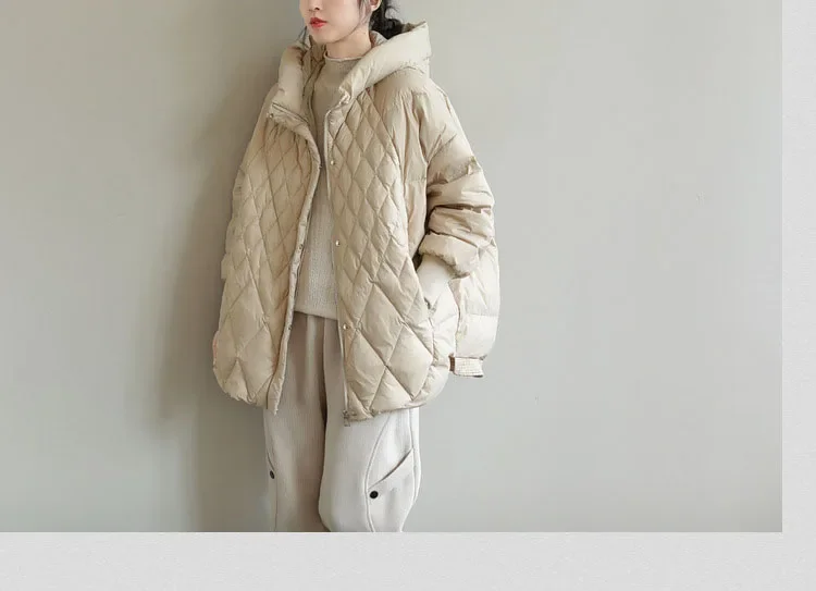 Женский пуховик в корейском стиле короткое пальто большого размера свободная