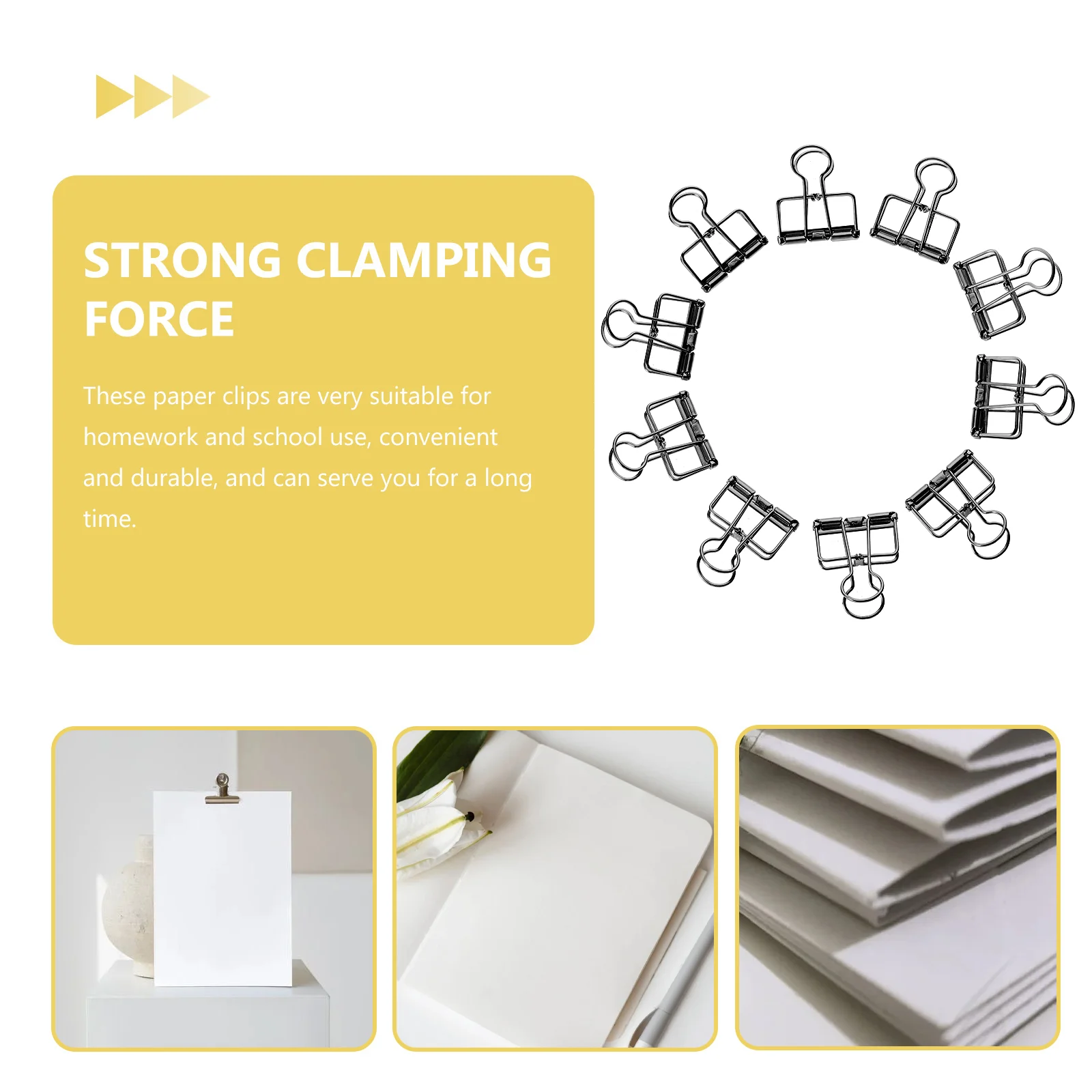 10 шт. металлические зажимы для документов книг винтажные скрепки бумаг из сплава