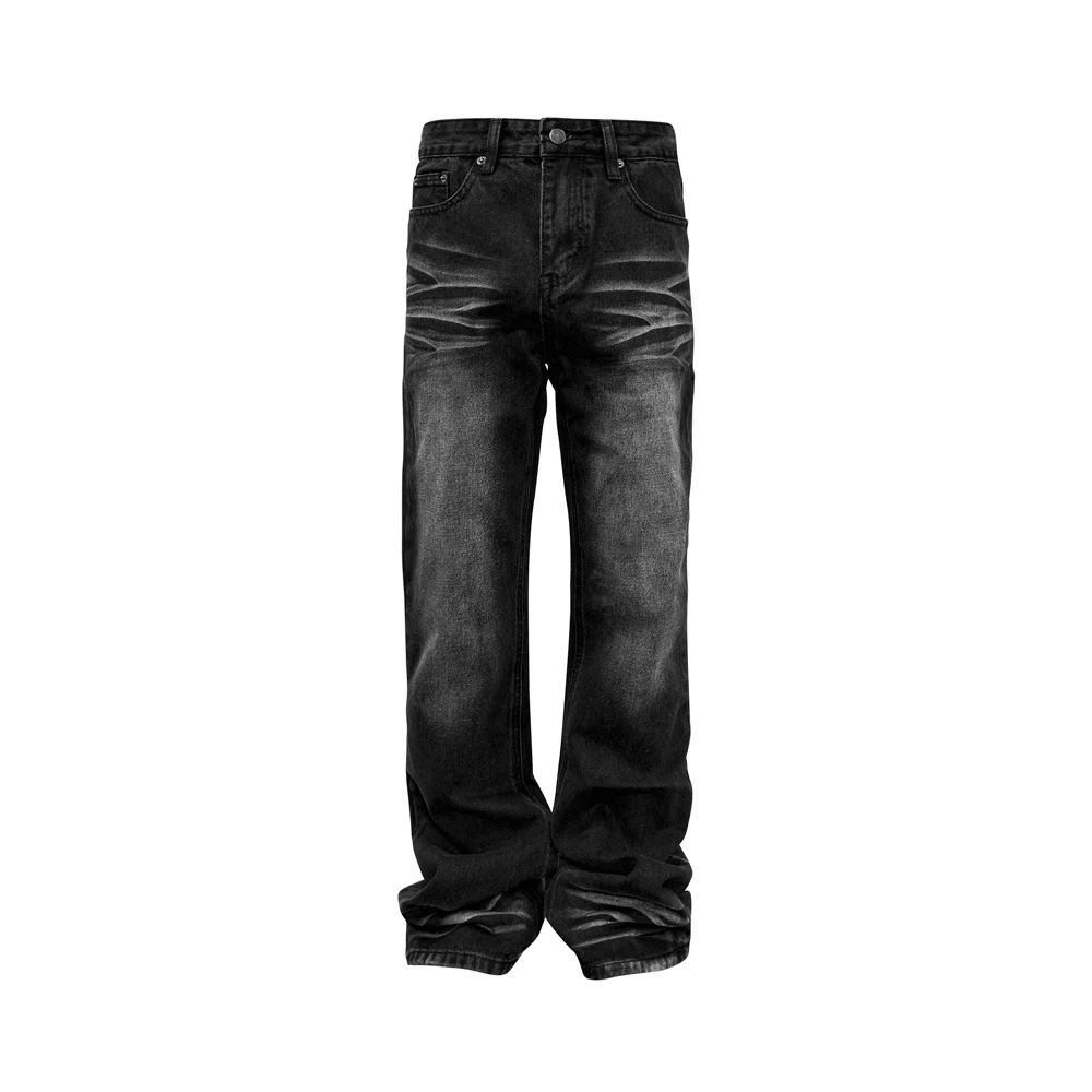 Джинсы мужские с прямыми штанинами винтажные свободные брюки уличная одежда