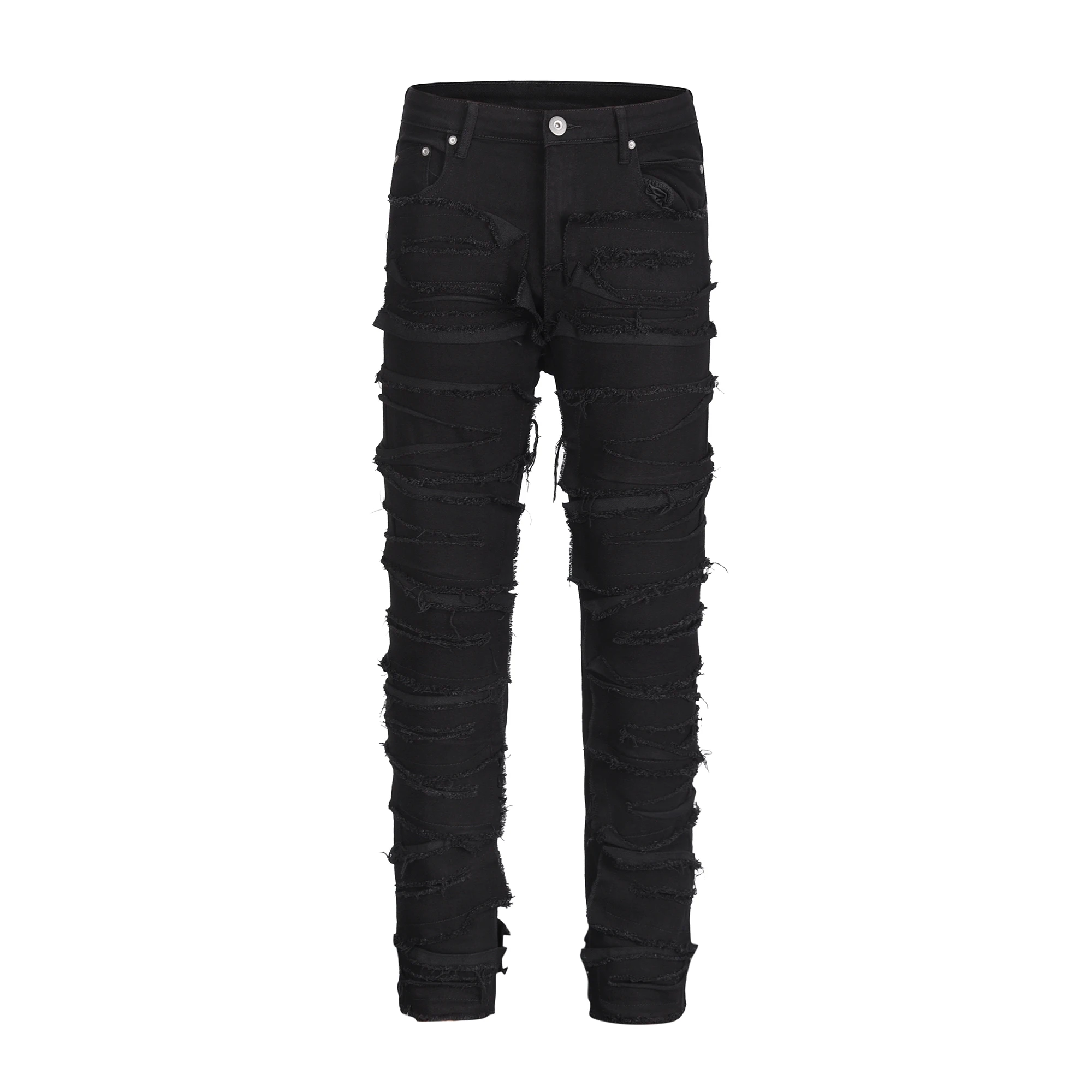 

Men Jeans Jeans Mens Ripped Streetwear Black Destruction Heavy Hip Pants Slim European Skinny Denim For Hop Biker Jean American