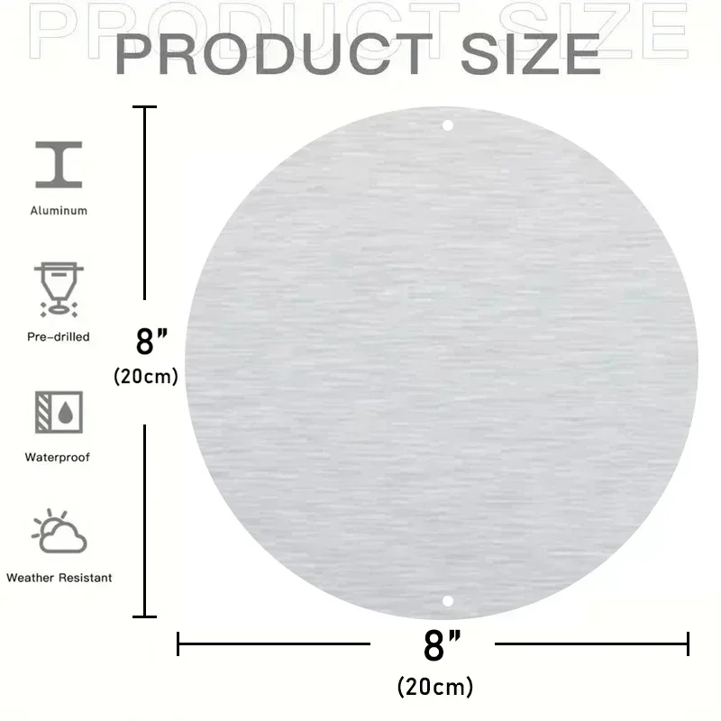 1 шт. 8x8 дюймов (20x20 см) круглая алюминиевая вывеска Черная пантера для спальни