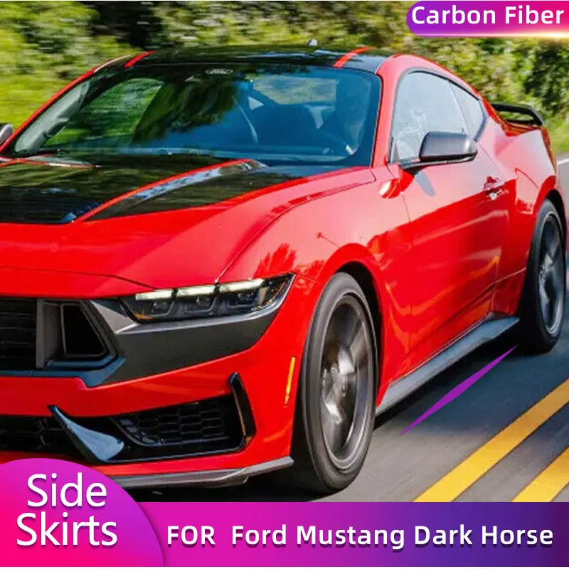 Автомобильные боковые юбки из углеродного волокна удлинители для Ford Mustang Dark Horse GT