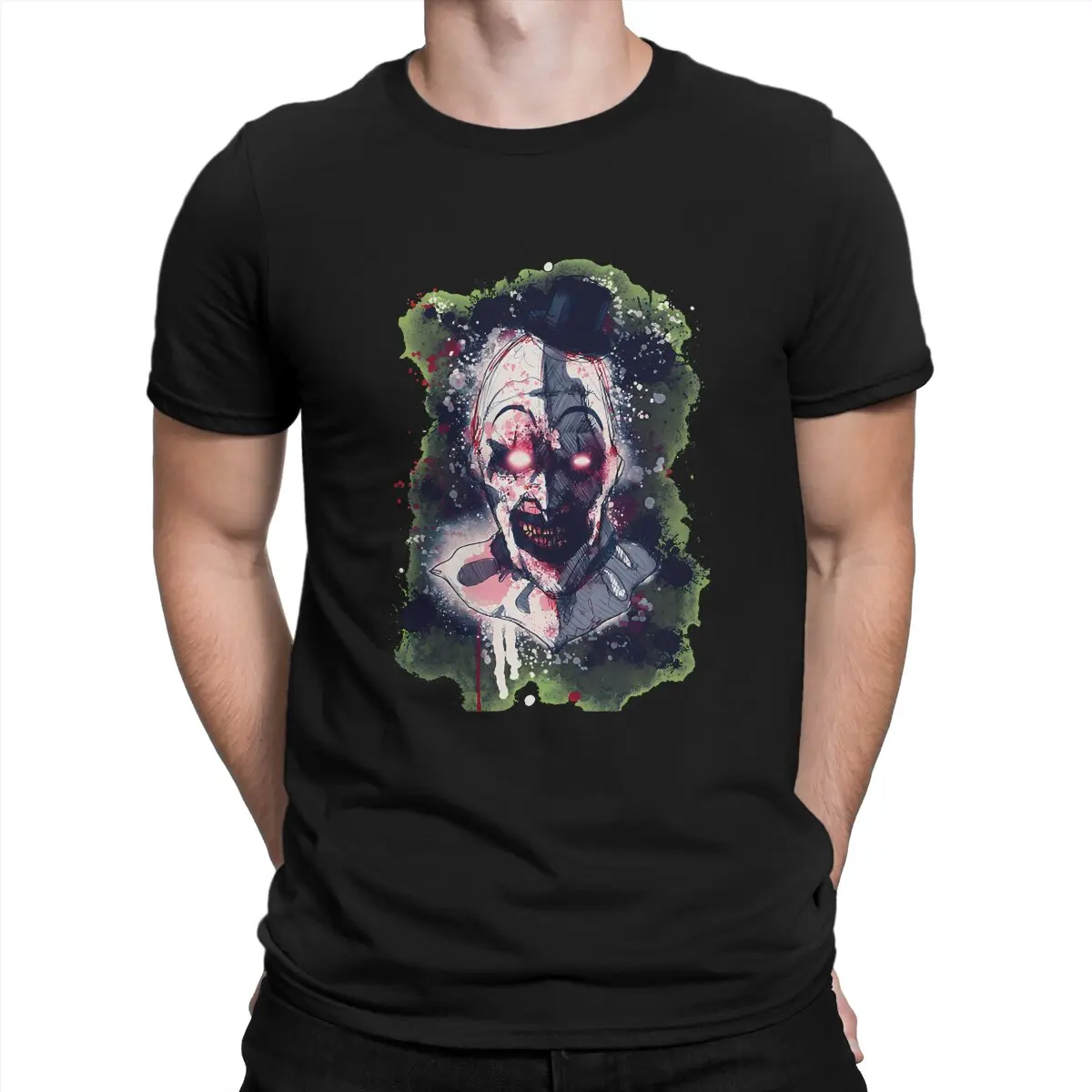 

Terrifier Horror Films Creative TShirt for Men Funny Gifts For Clown Gift For Fans Round Collar Pure Cotton T Shirt Distinctive