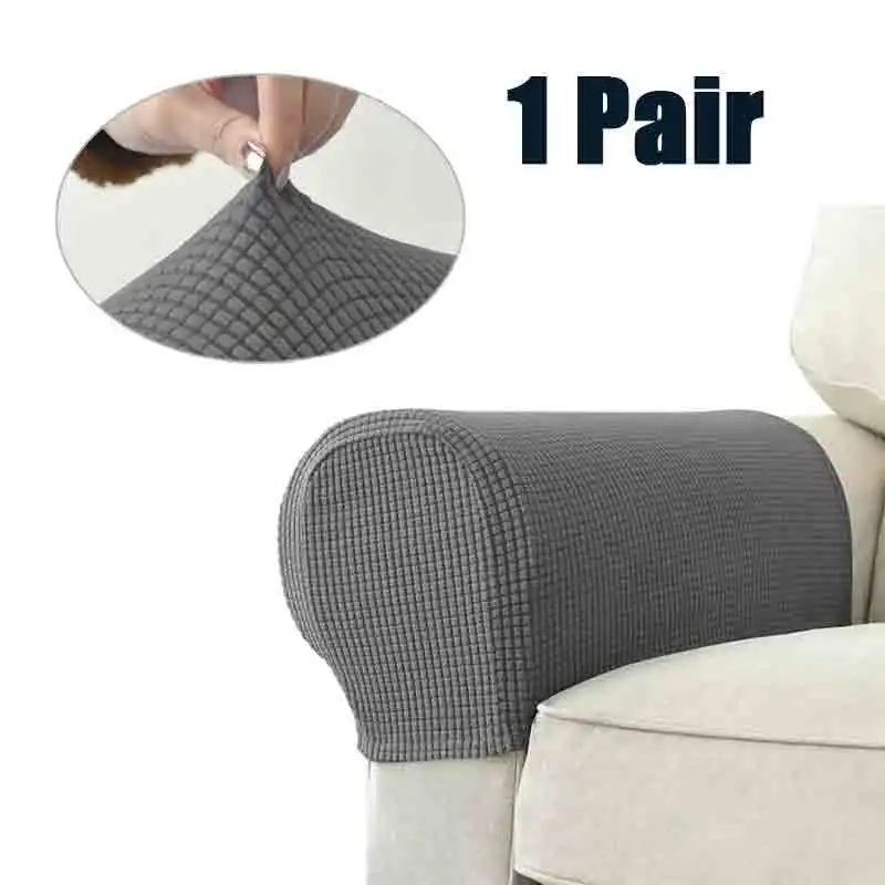 

2PCS/SET New Stretchy Flannel Furniture Sofa Armrest Cover Fleece Thickened Non Slip Couch Chair Arm Protector Stretch To Fit