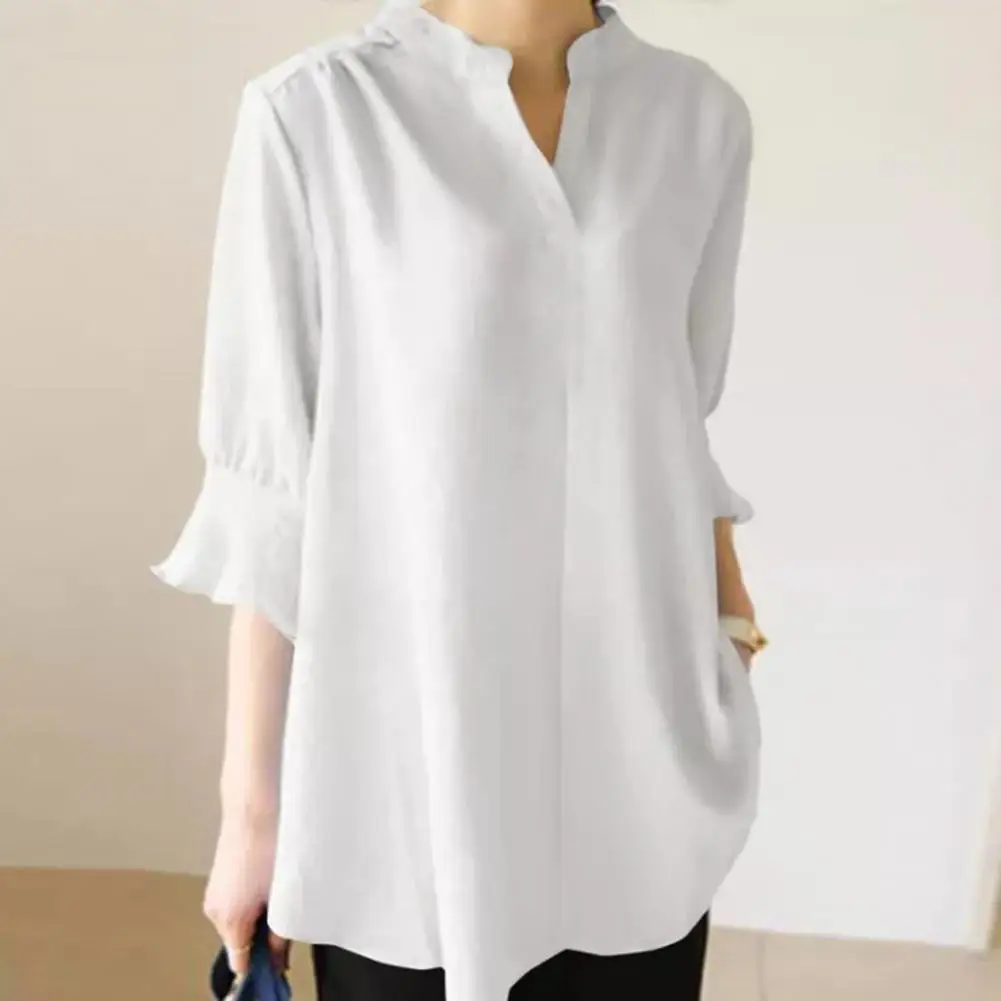 

Comfortable Chic Leisure Women Retro Shirt Top Comfy Summer Top V-neck Streetwear