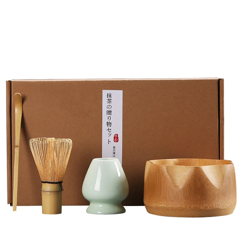 

Handmade Home Easy Clean Matcha Tea Set Tool Stand Kit Bowl Whisk Scoop Gift Ceremony Traditional Japanese Accessories W5049