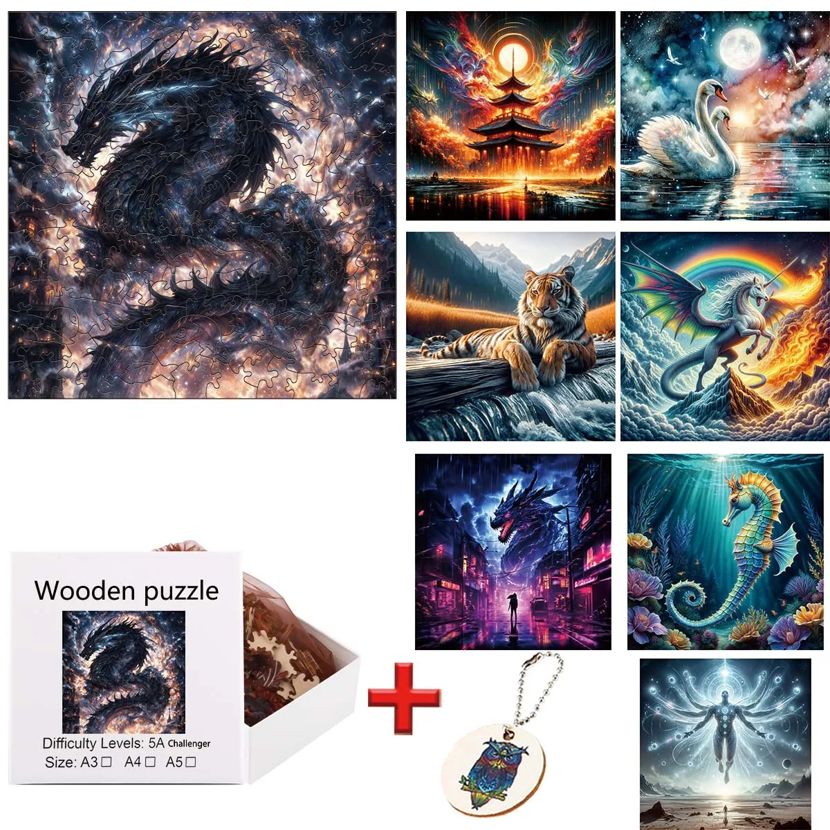 Деревянные игрушки-пазлы деревянные головоломки неправильной формы животных