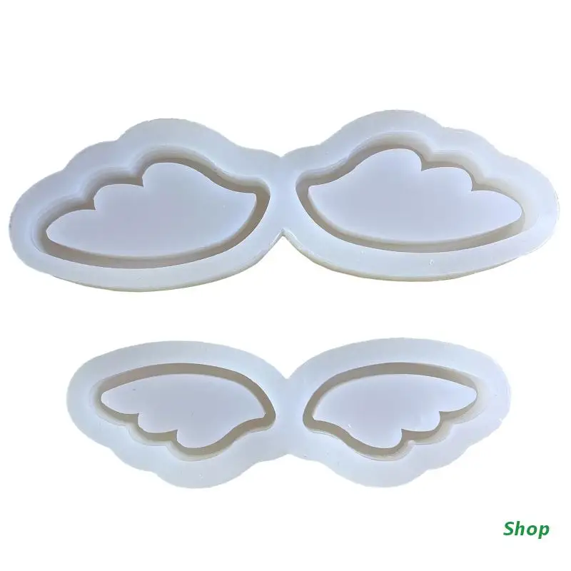 

L5YC Diy Epoxy Wings Ornament Quicksand Mold Drop Glue Silicone Homemade Mold