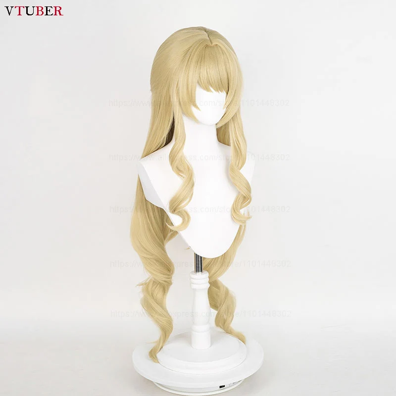 Парик для косплея Navia термостойкий синтетический светлый с золотистыми