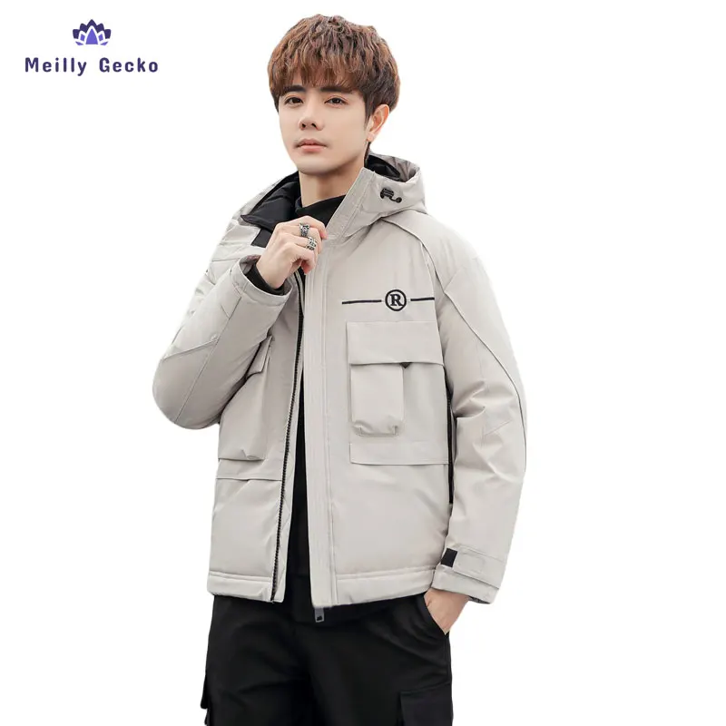 Meilly Gecko 2022 Autumn And Winter New Men's Down Plus Size 4xl Short Fashion And Leisure Keep Warm Handsome White Duck Jacket