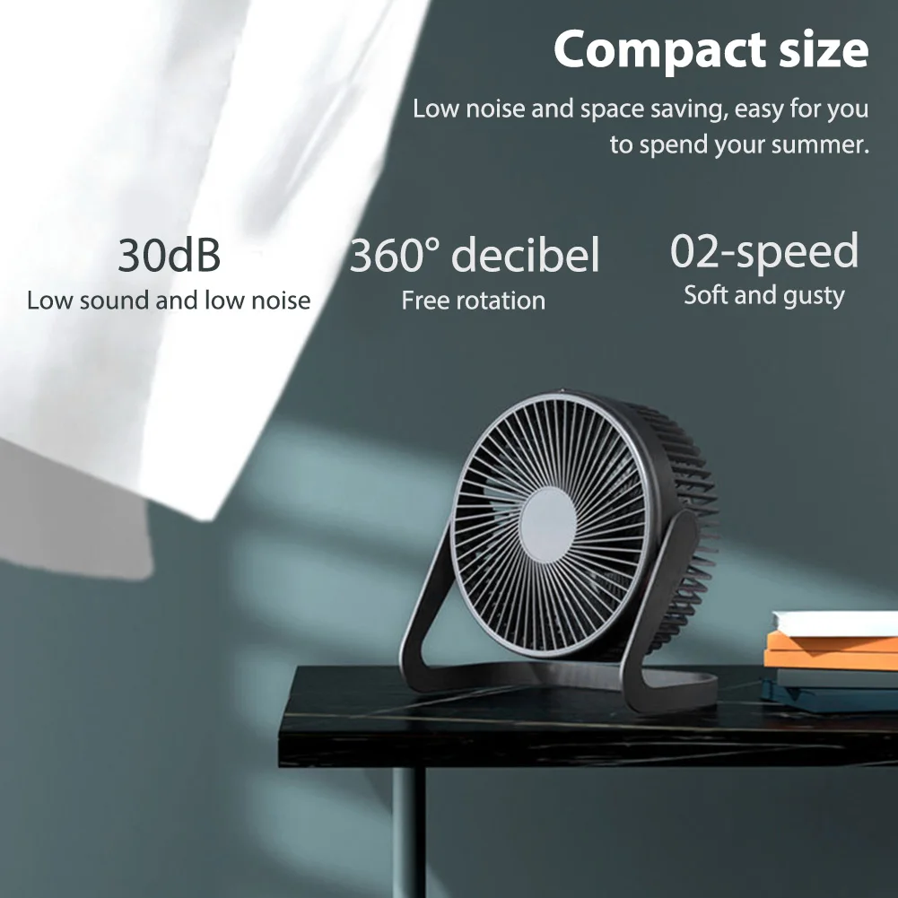 

5 Inch 360° Rotating USB Desktop Fan Mini Adjustable Portable Electric Fan Summer Air Cooler For Home High Quality Fans