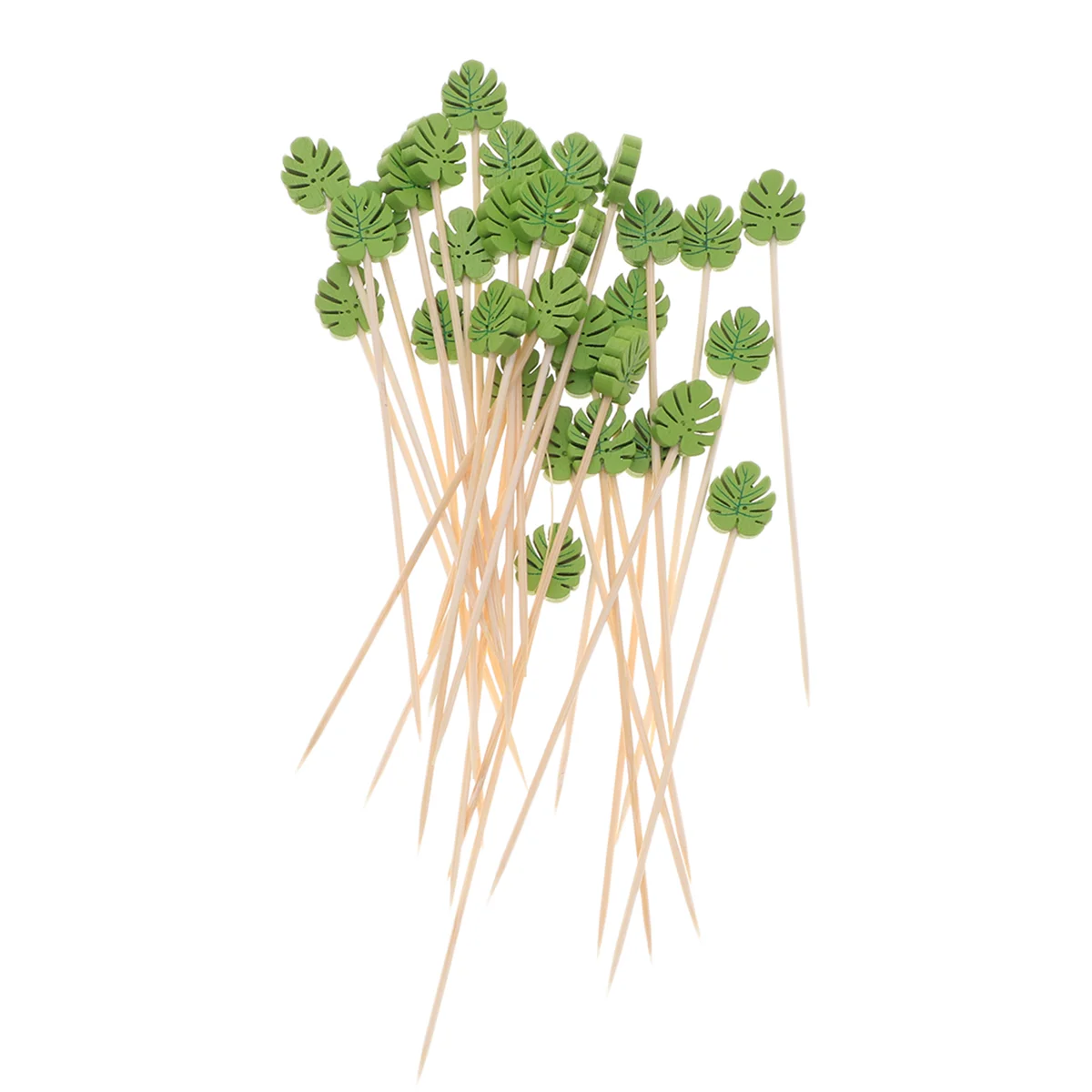 

100Pcs Toothpicks Decorative Toothpick Hawaiian Luau Party Decoration Monstera Appetizer Picks Cocktail Toothpicks
