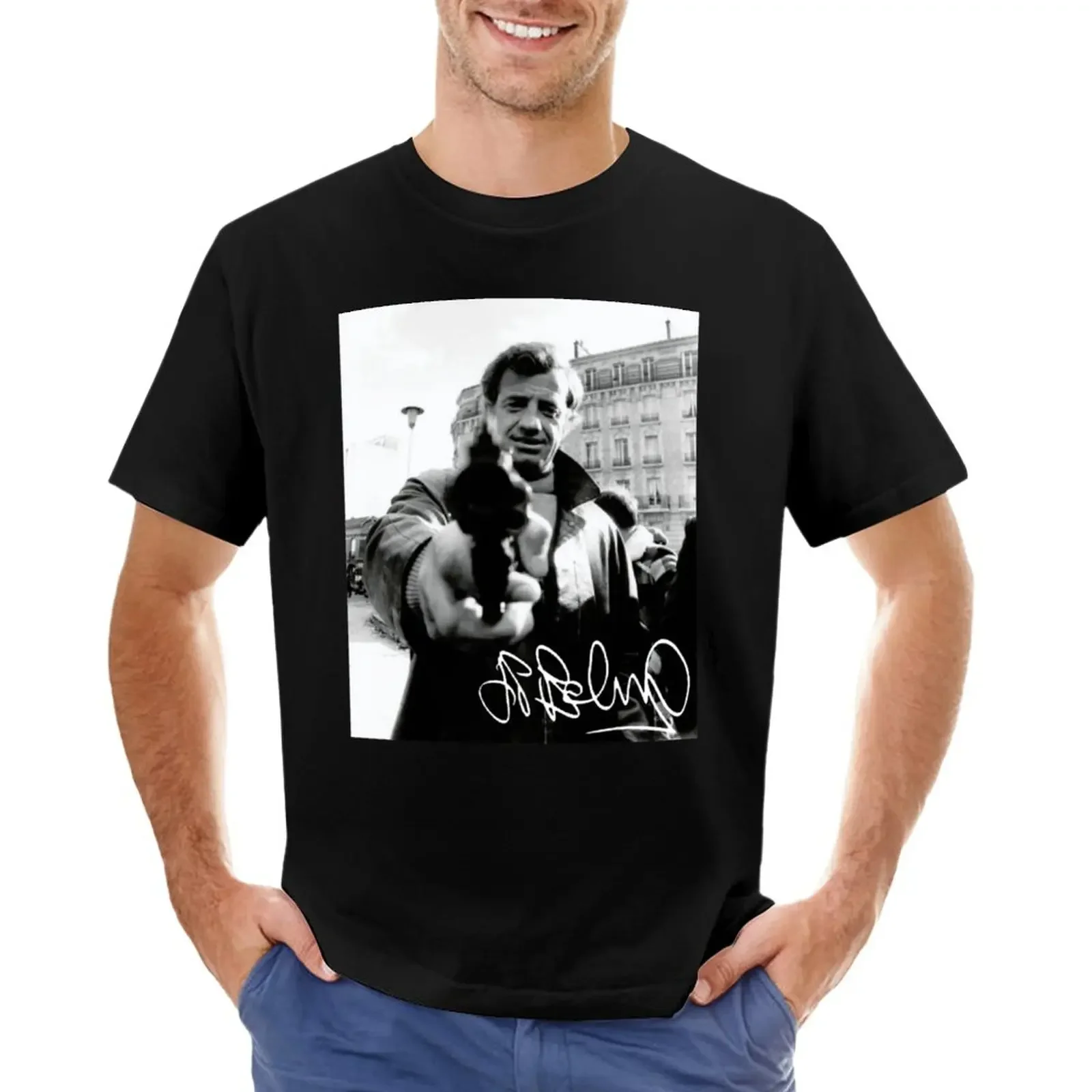 Жан Поль Бельмондо рип Жан-Поул джин Пауль футболка с автографом графическим