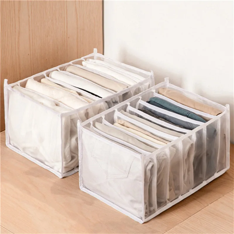

6 Grids Closet Jeans Organizer for Underwear Socks Home Cabinet Divider Storage Box Scarf Storage Foldable Drawer Organizer Box