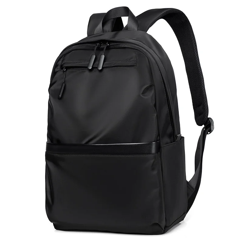 

New Style Men's Business Backpack Nylon Solid Color Large Capacity Student Schoolbag Travel Backpack on Sale