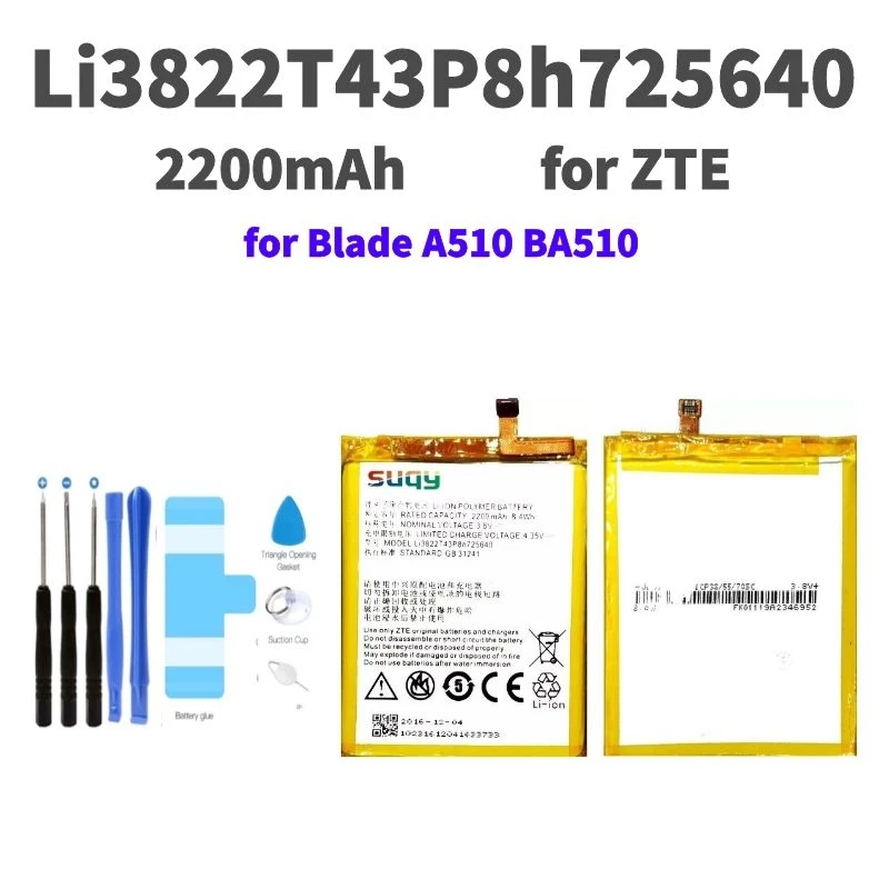 

suqy Li3822T43P8h725640 Battery for ZTE Blade A510 BA510 Original Battery Replacement for Blade A510 BA510 Phone Bateria