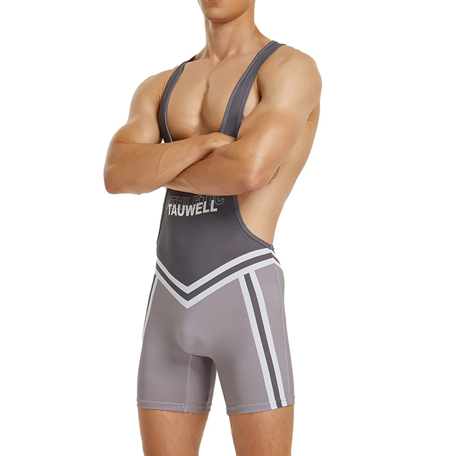 

Sexy Mens Color Block Sleeveless Athletic Bodysuit Wrestling Singlet Leotard Bodybuilding Workout Cycling Clothing for Man