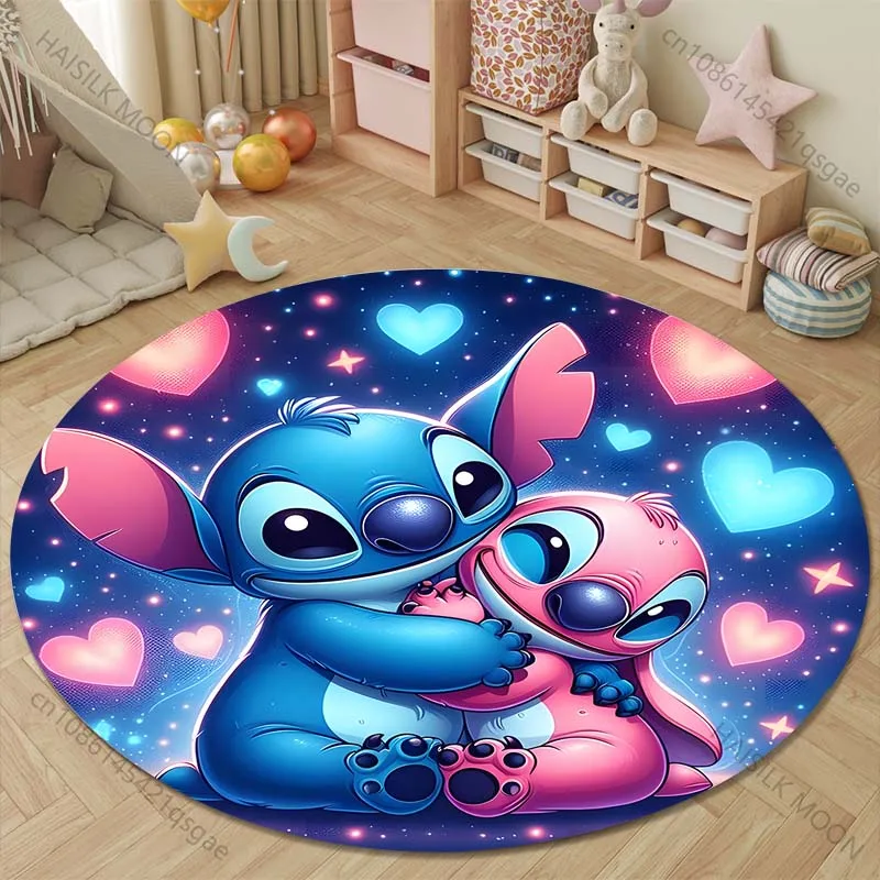 5-размерные круглые коврики с принтом Disney Stitch для спальни напольные детской