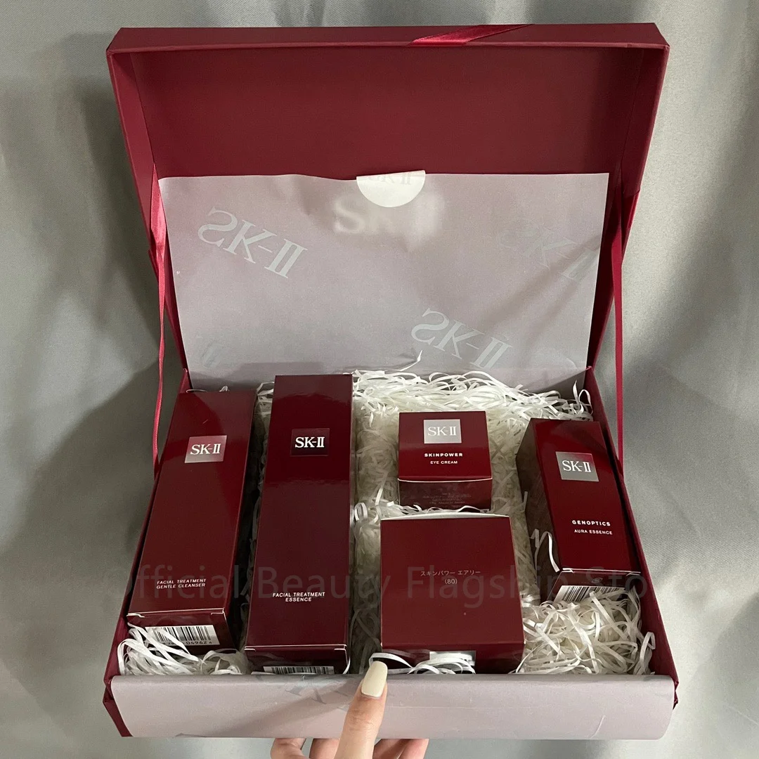 Official Japan Sk-II set 230ML fairy water 80g multi-face scrub cream 15g scrub eye cream 120g face wash 50ML small bulb essence