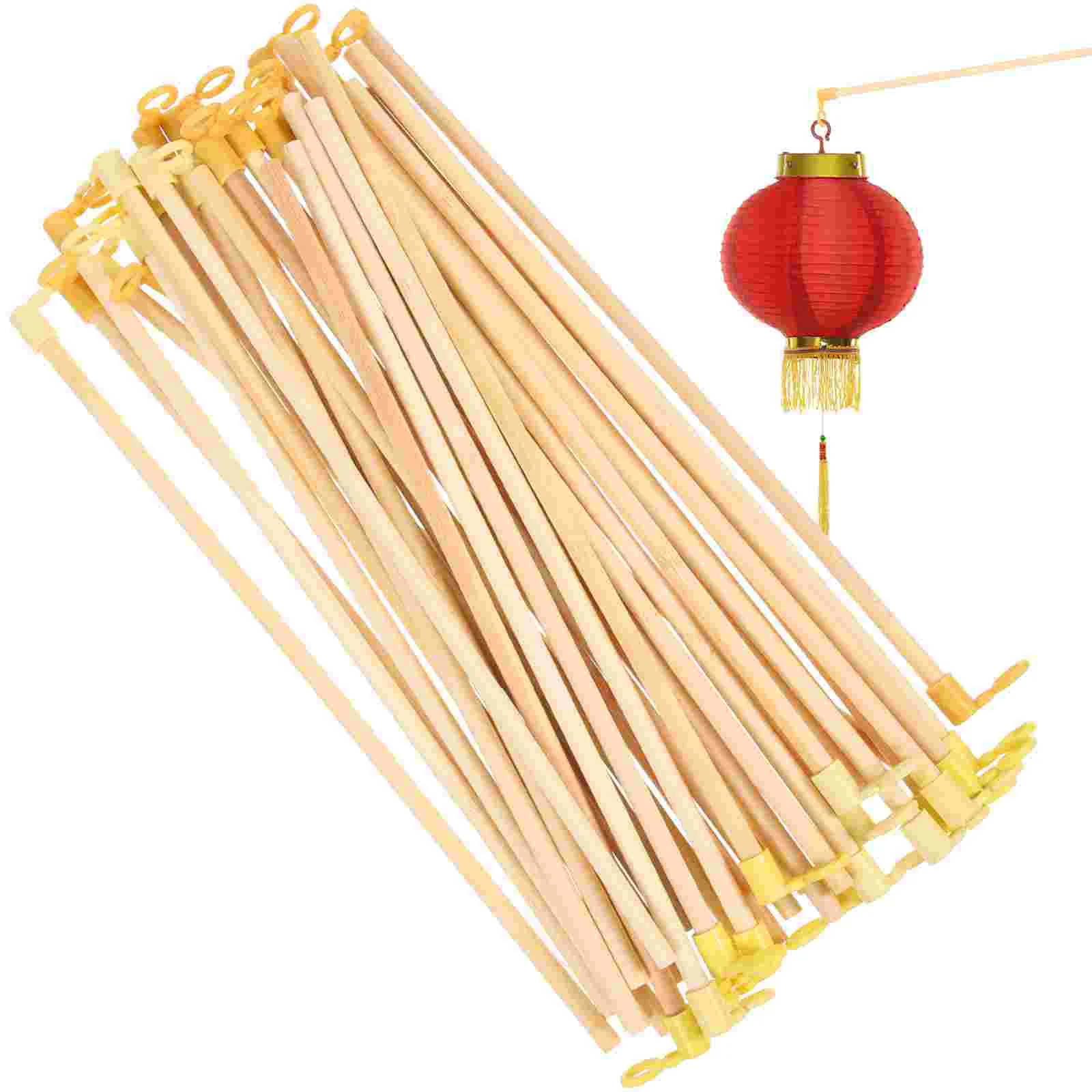 

35Pcs Wooden Lantern Sticks Handheld Lantern Sticks Paper Lantern Poles Lantern Sticks