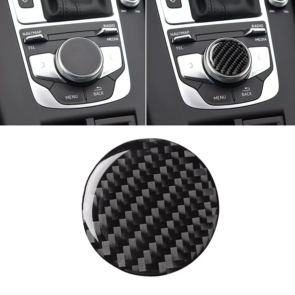 

Control Knob Panel Decorative Carbon Fiber Center Console Knob Cover Trim Fit For A3 2014-2018 New And High Quality Carbon