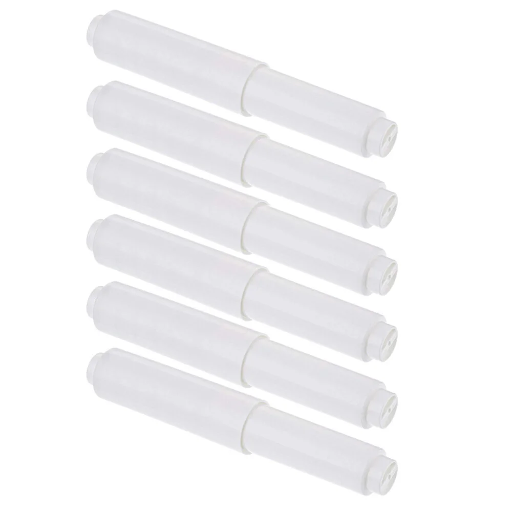 

6pcs Bathroom Toilet Paper Towel Spring Coil Rod Paper Winder Holer Flexible (White) Paper holder