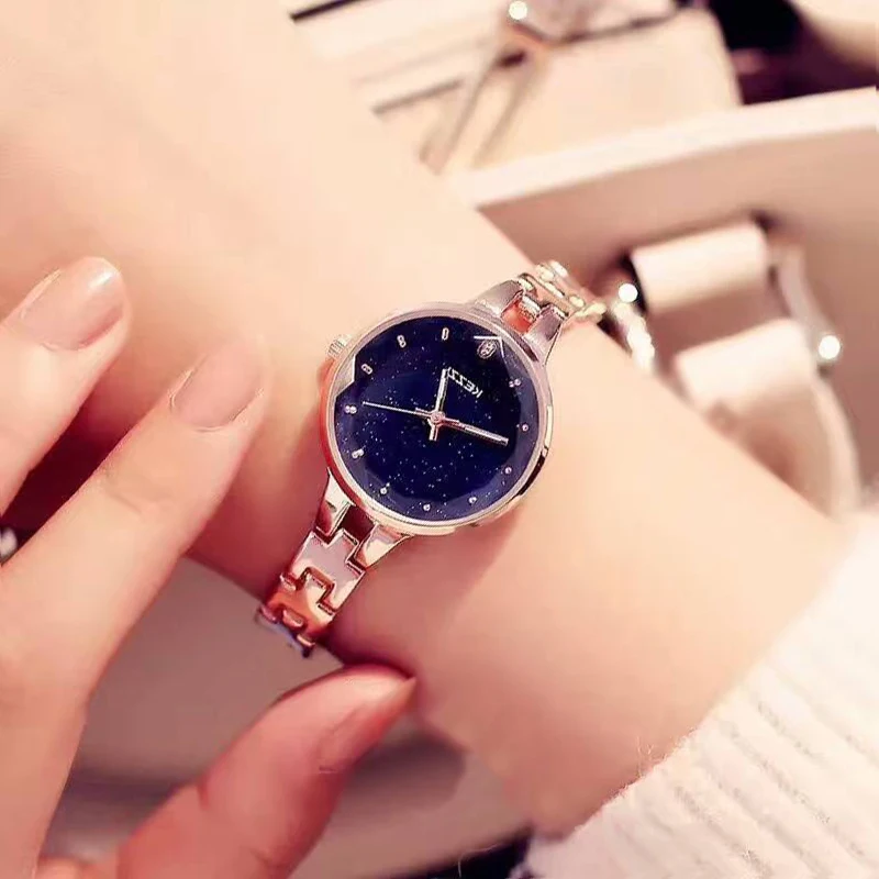 NO.2-6286   Steel Watch Ladies Crystal Bright Star Bracelet Watches Dress WristWatch Montre Femme Mother's Day