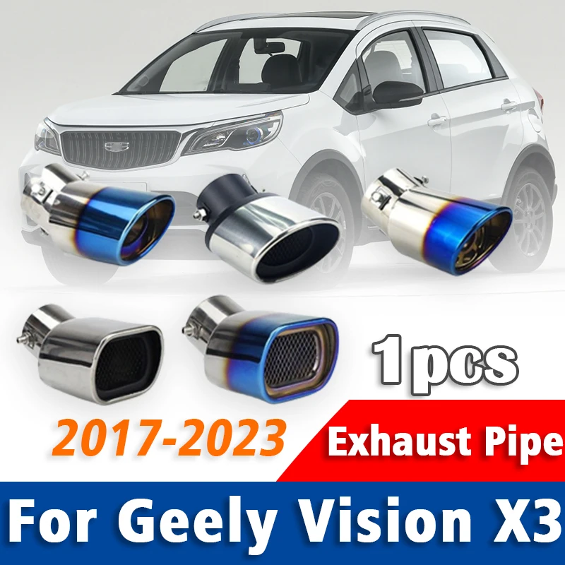 

1Pcs Stainless Steel Exhaust Pipe Muffler For Geely Vision X3 2017-2023 Tailpipe Muffler Tip Car Rear Tail Throat Accessories