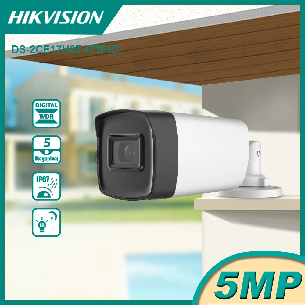 

Оригинальная 5 Мп фиксированная цилиндрическая камера Hikvision, внешняя ИК Сетевая камера ночного видения 40 м, видеонаблюдение