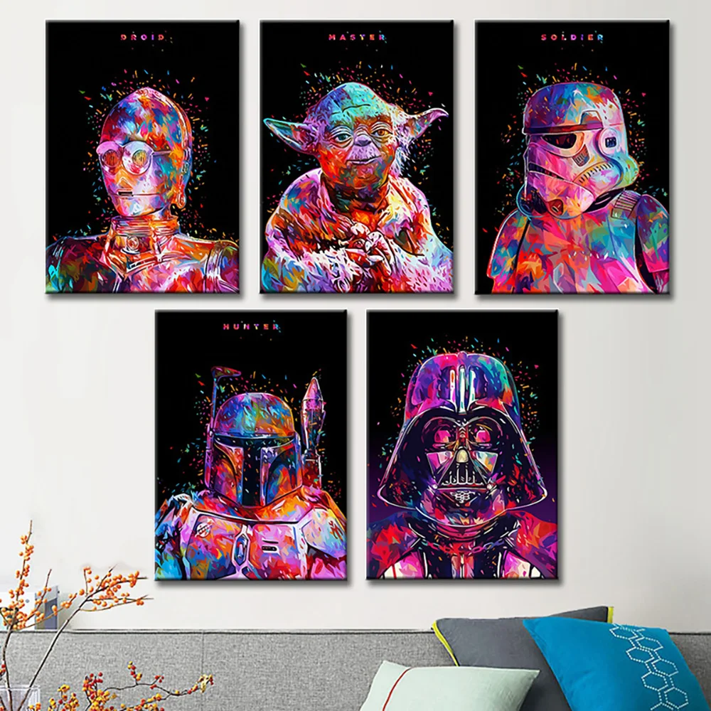 

Disney Decoration Poster Star Wars Movie Canvas Painting Graffiti Mural Kids Room Art Picture Print Modern Home Wall Decor Gifts
