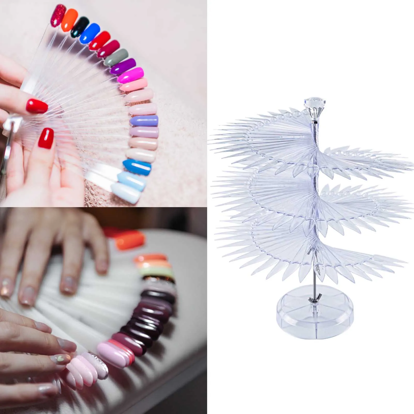 Спиральные накладные ногти дисплей полка прозрачный поддельный маникюрный