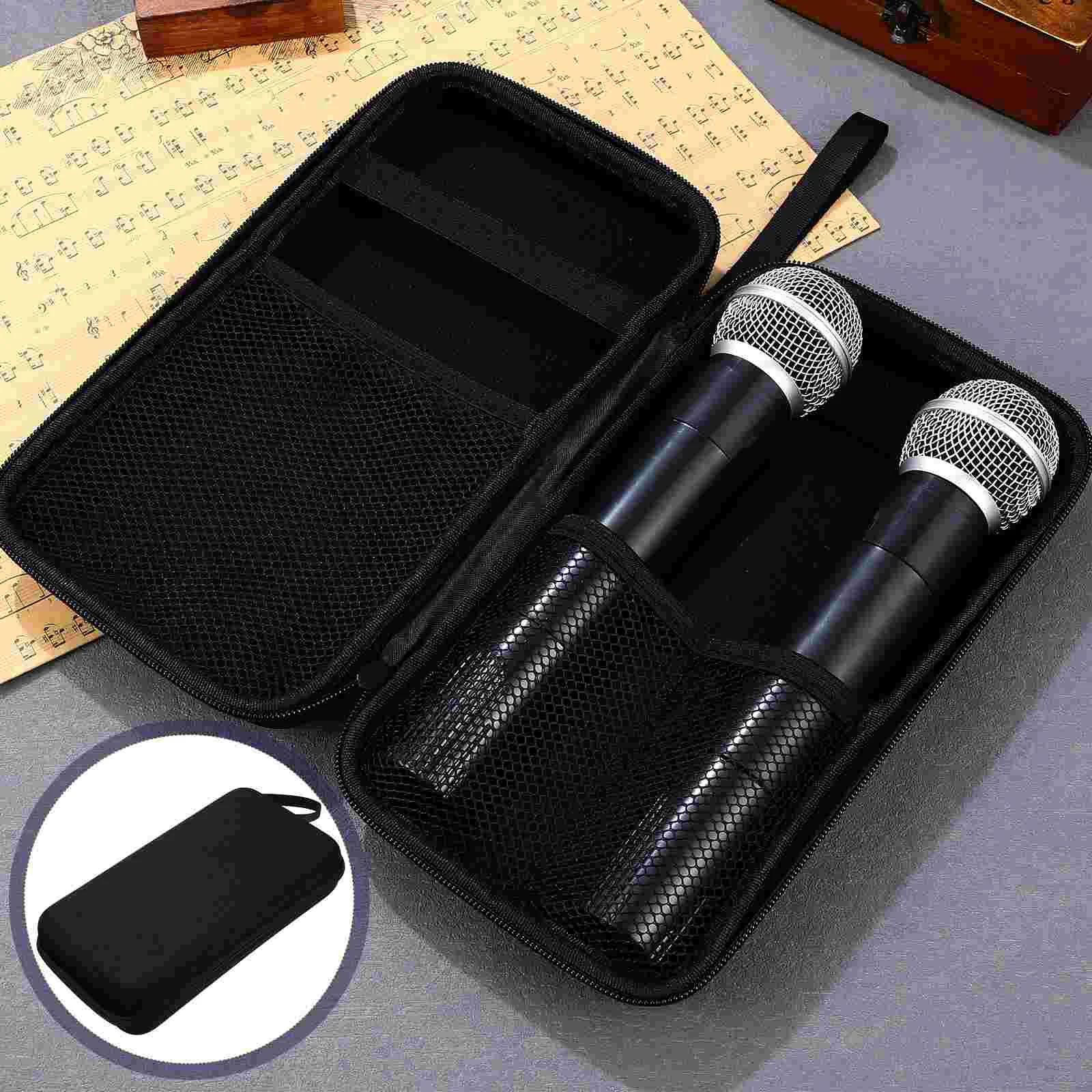 

Microphone Storage Accessories Wireless Bag Holder Protective Case Audio Black Suitcase